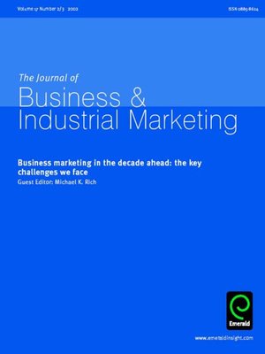 cover image of Journal of Business & Industrial Marketing, Volume 17, Issue 2 & 3